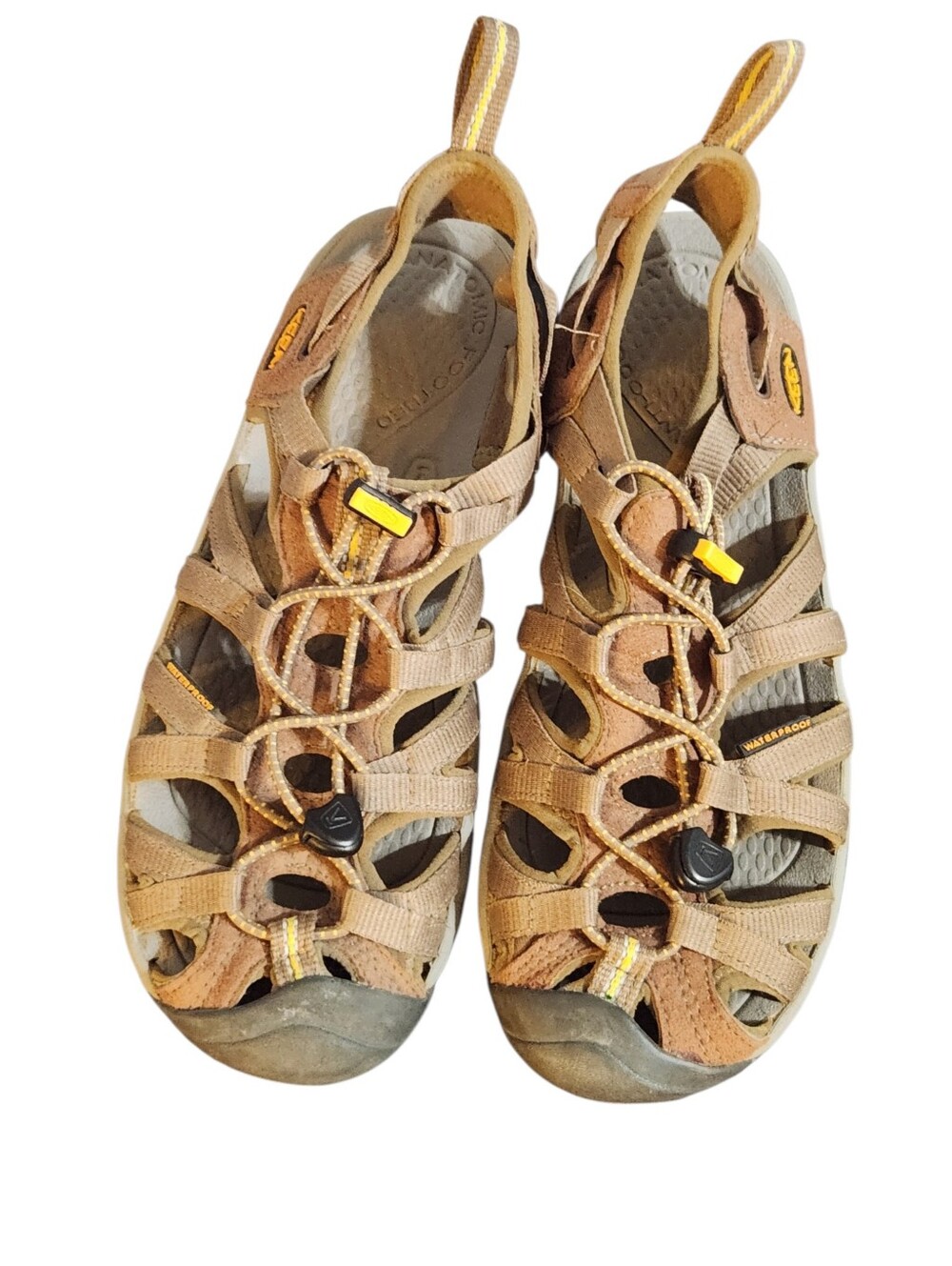 Keen Whisper Sandals Womens 8.5 Brown Tan Waterproof Shoes Strappy - Picture 2 of 10